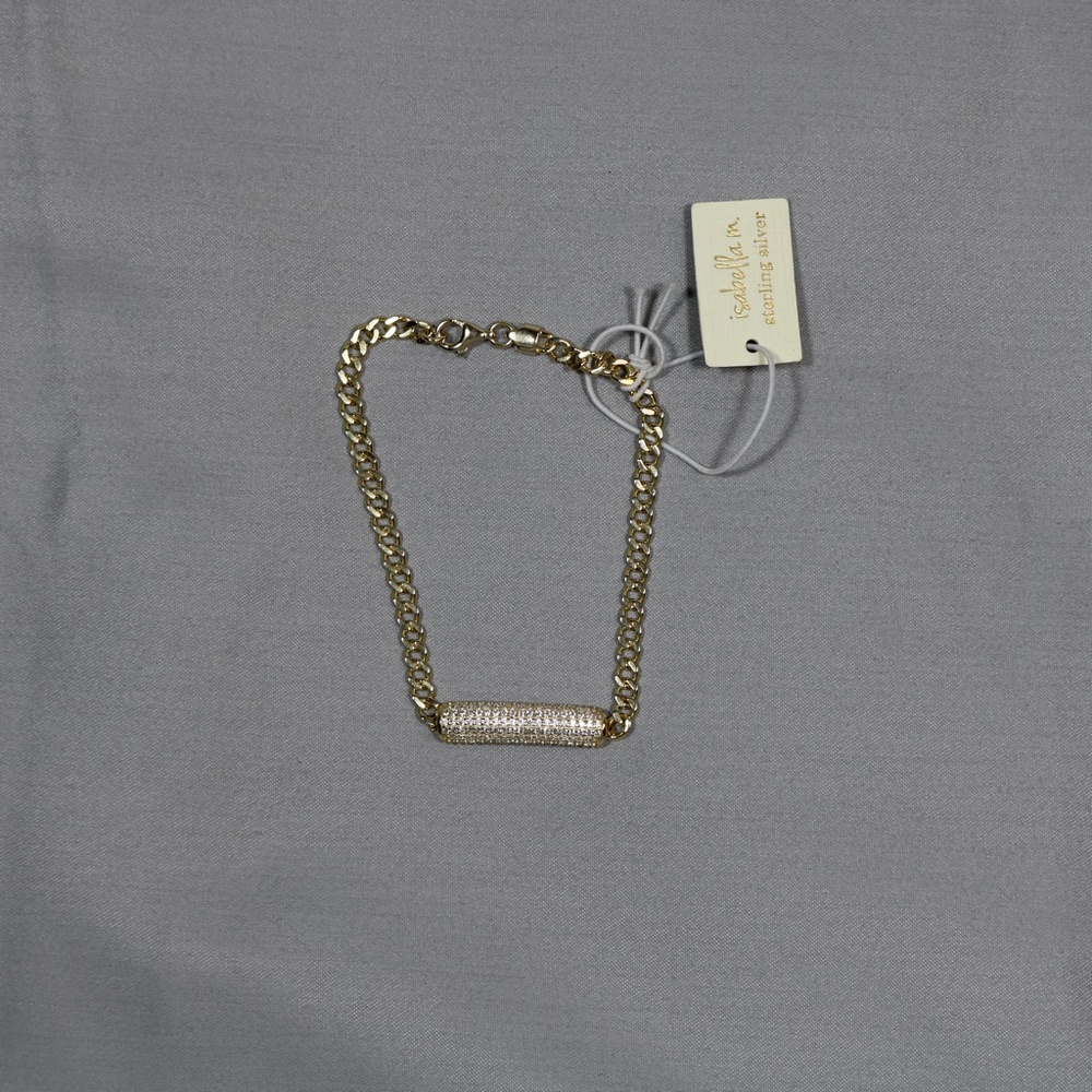 sterling silver 925 micro pave Isabella m bracelet